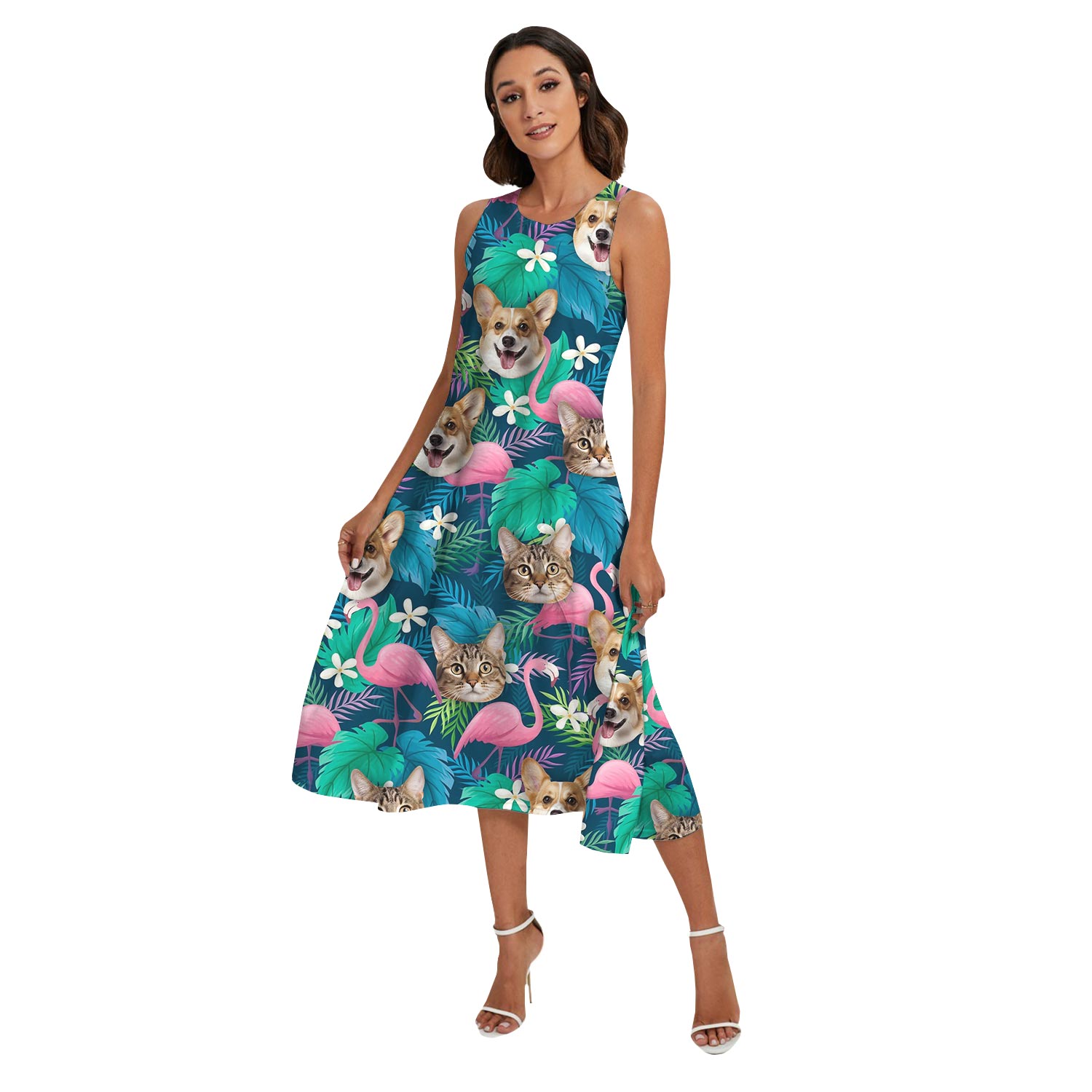 Custom Matching Flamingo Hawaiian Outfits With Your Face