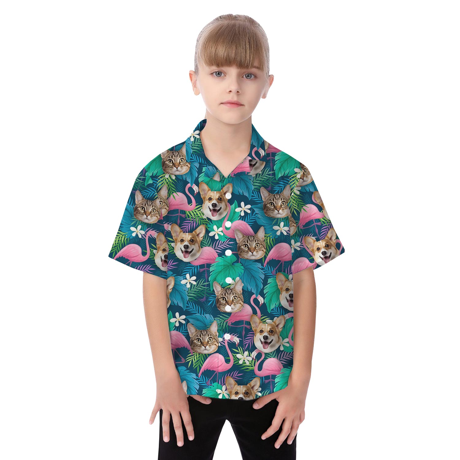 Custom Matching Flamingo Hawaiian Outfits With Your Face