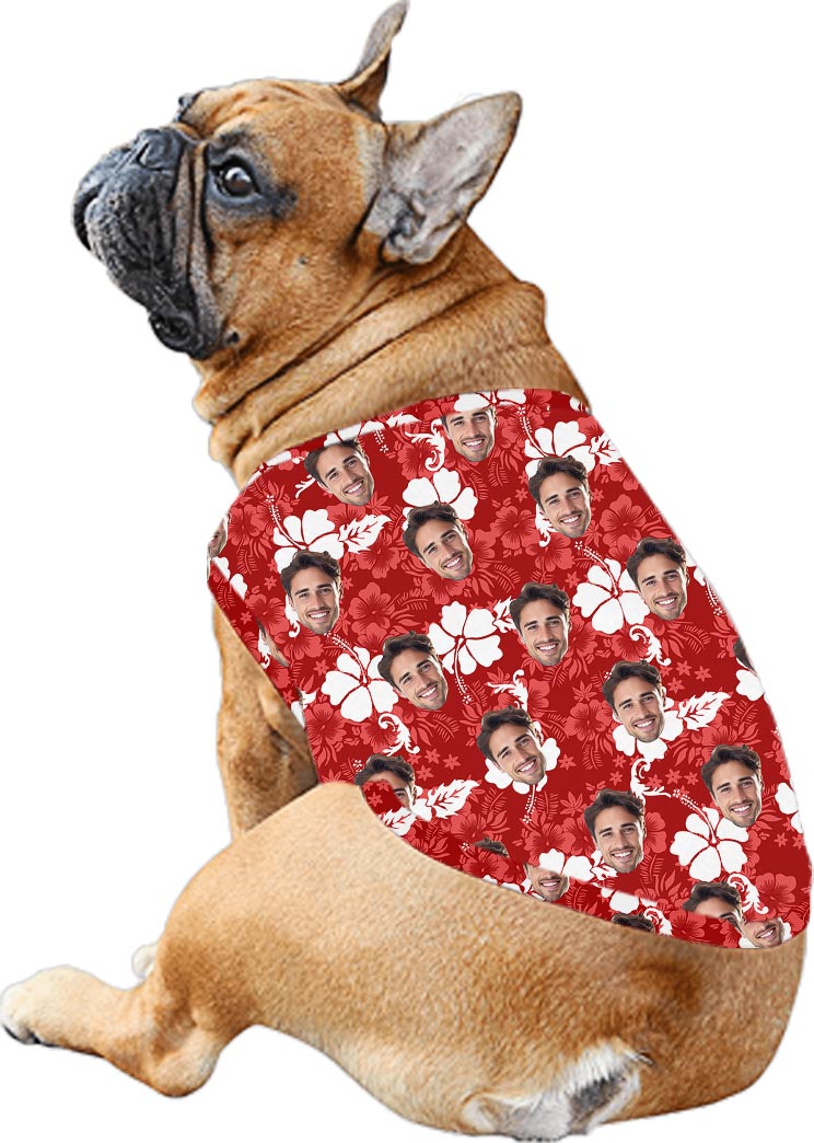 Custom Face Red Hawaiian Shirt And Dress Matching For Couple