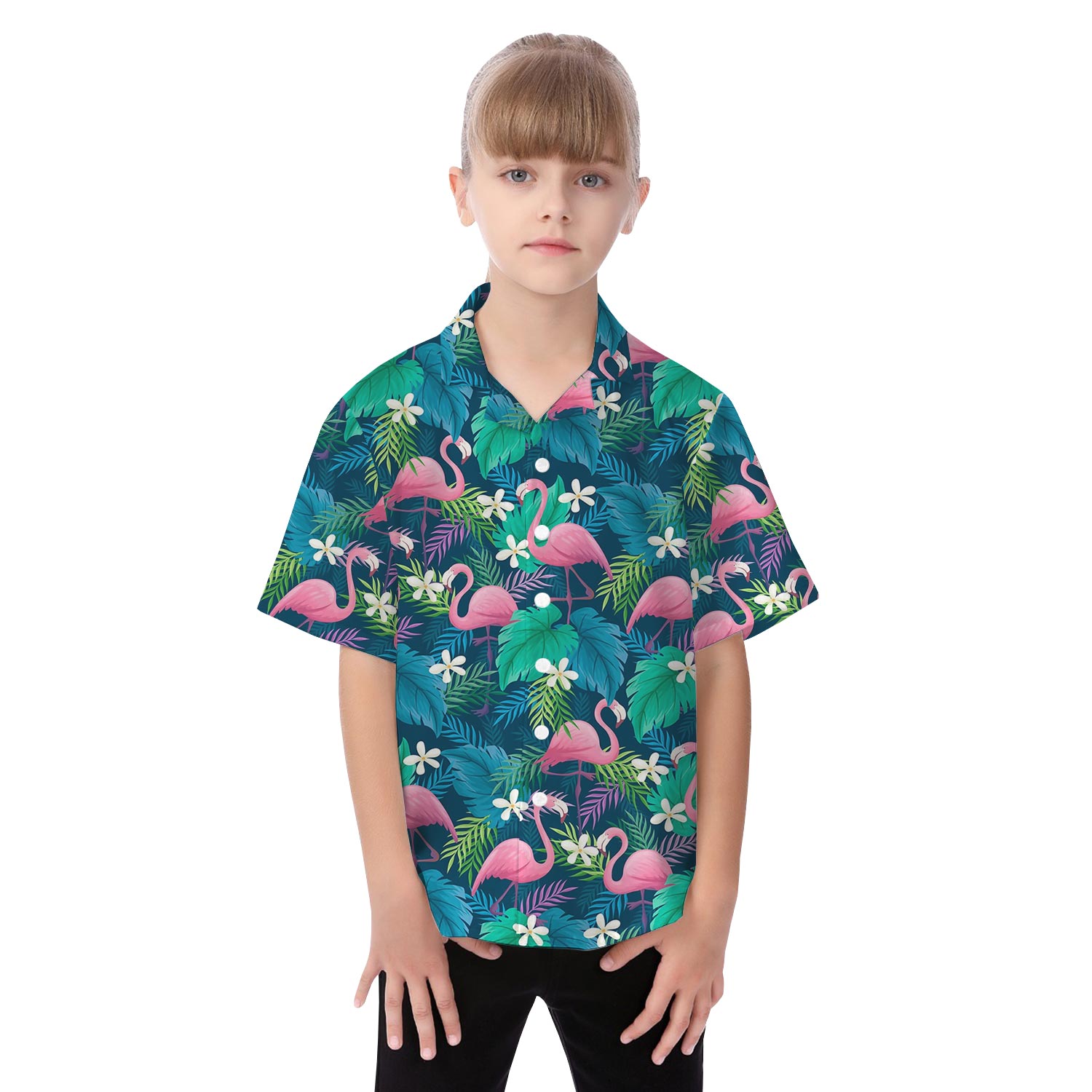 Matching Flamingo Beach Shirt And Dress For Family