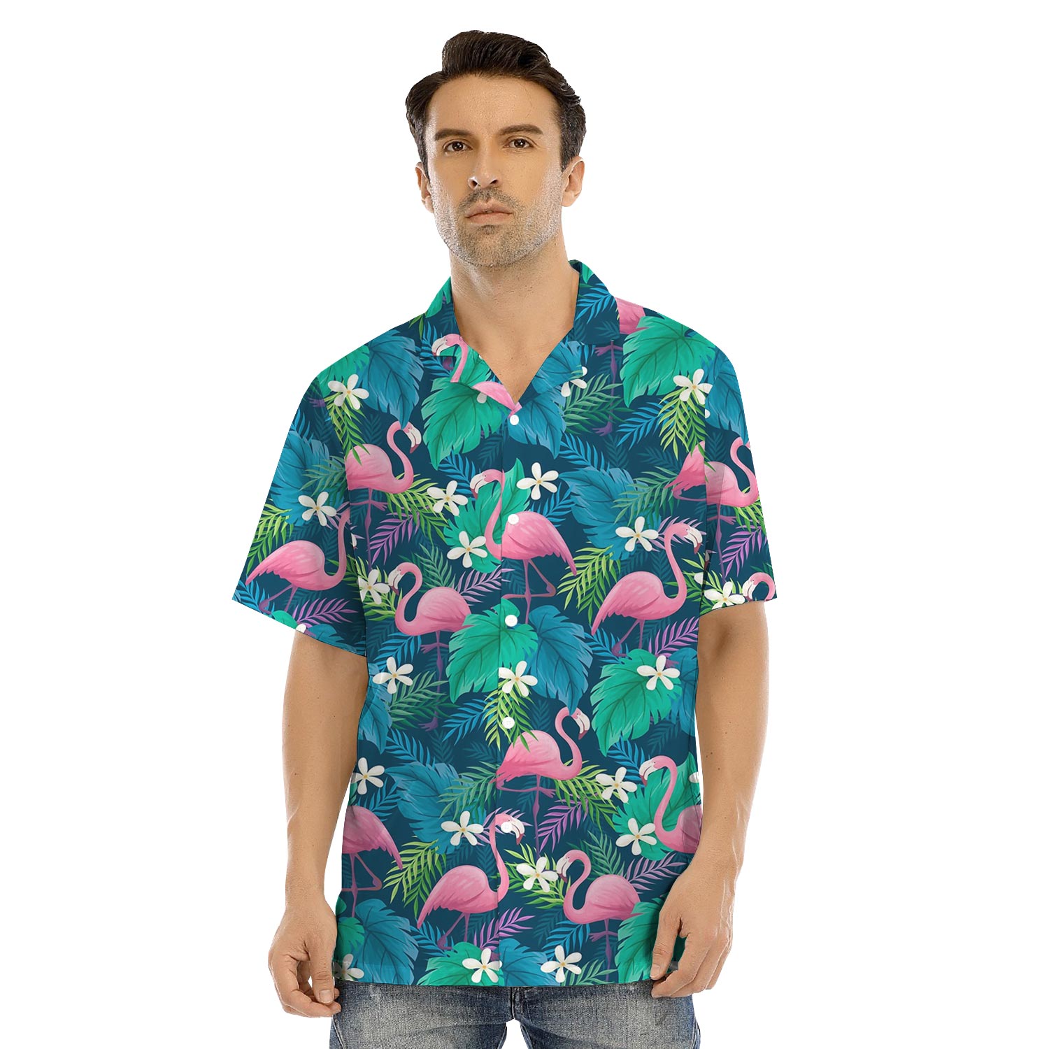 Matching Flamingo Beach Shirt And Dress For Family