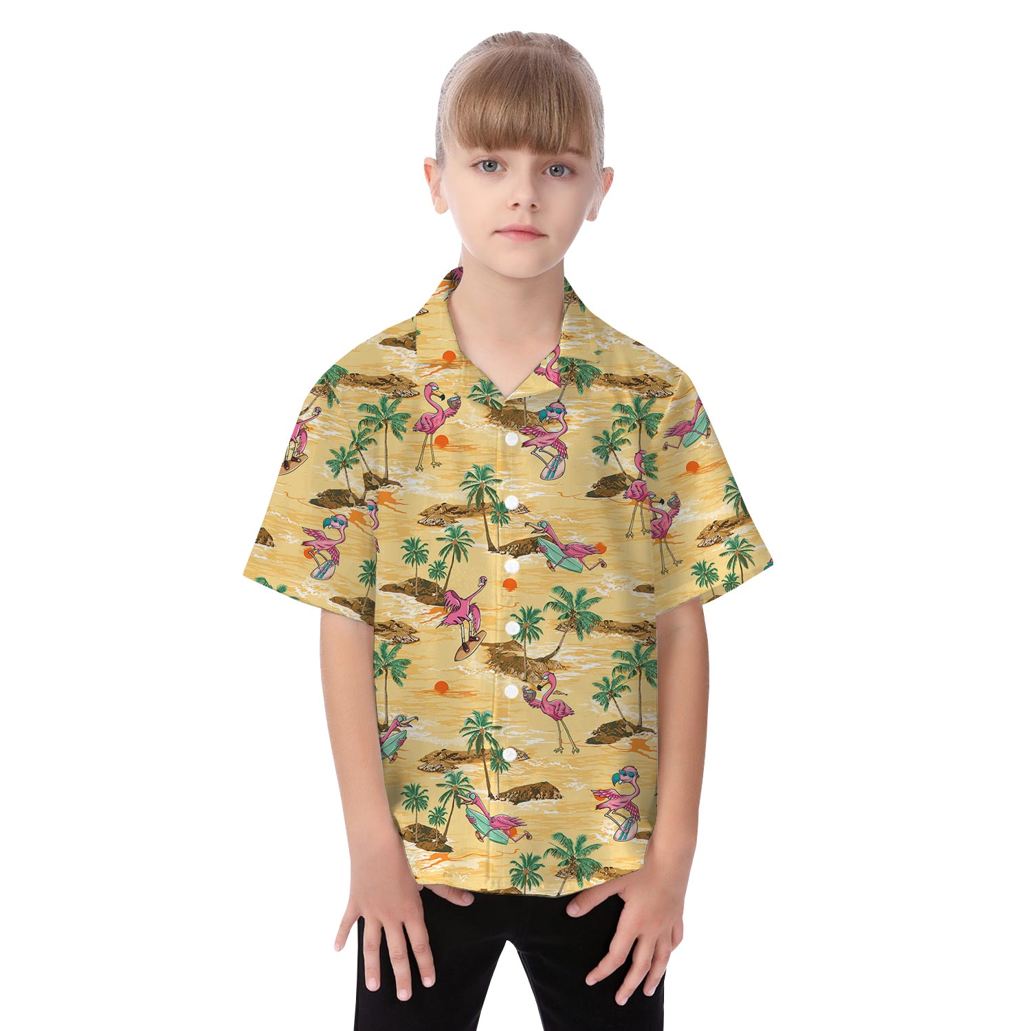 Funny Surfing Flamingo Hawaiian Shirt And Dress Matching Family