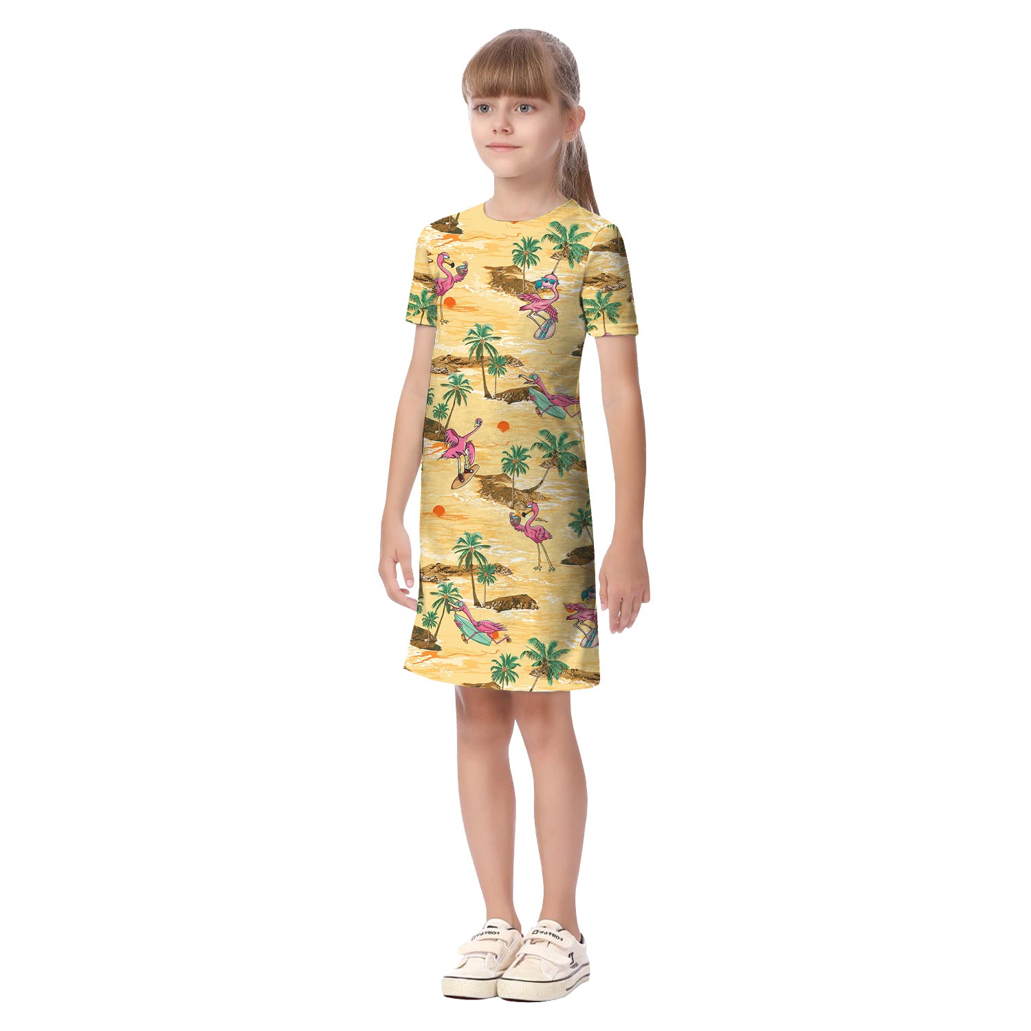 Funny Surfing Flamingo Hawaiian Shirt And Dress Matching Family