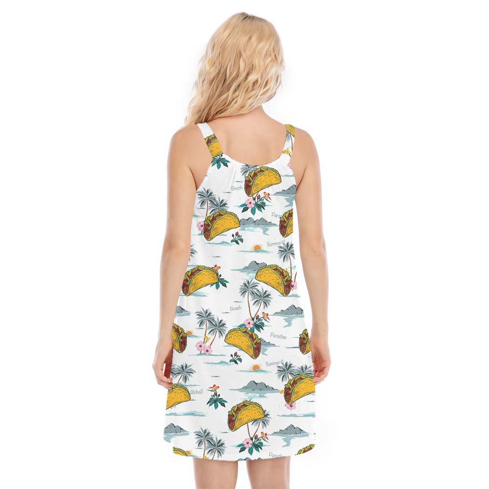Cool Taco Mexico Women's Cami Dress With Beach Themes