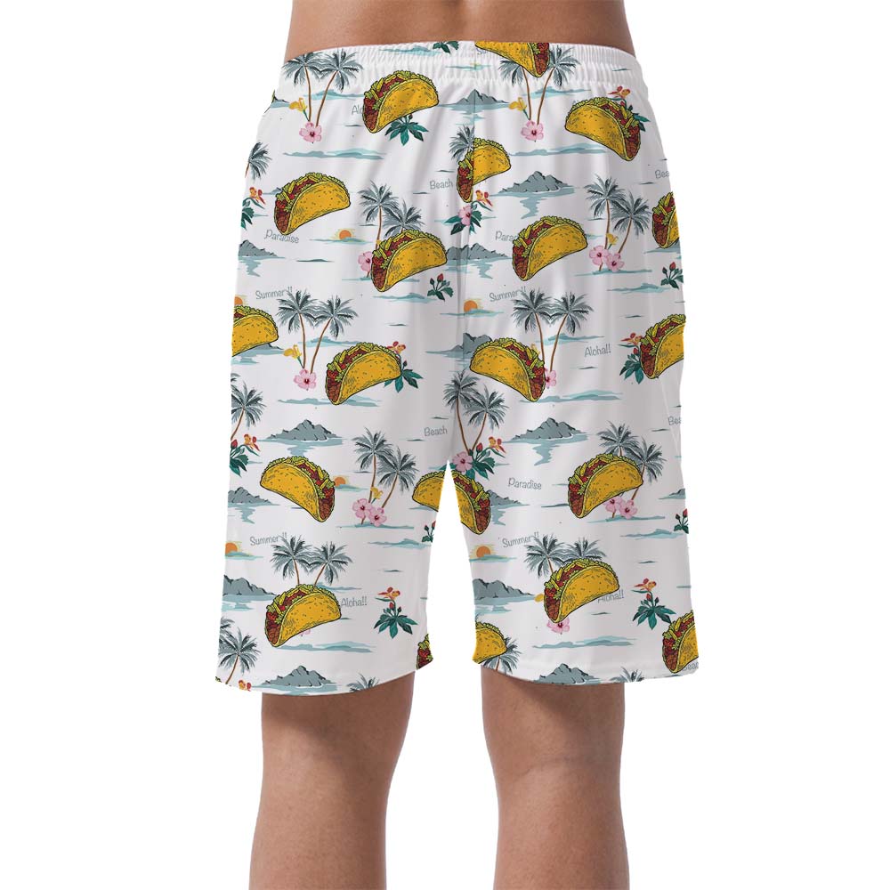 Taco Palm Tree Men's Beach Shorts