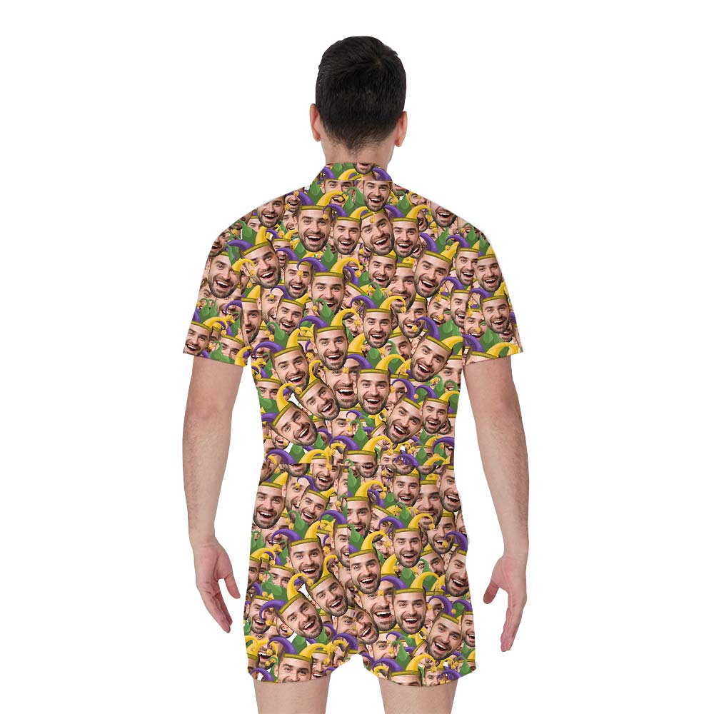 Carnival Personalized Face Hawaiian Custom Romper Men