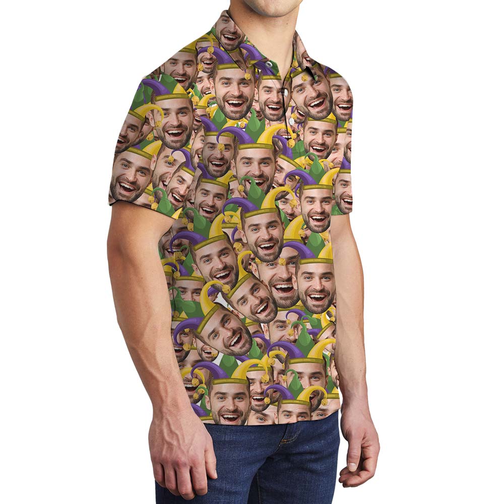 Custom Face Hawaiian Polo Men For Carnival Festival