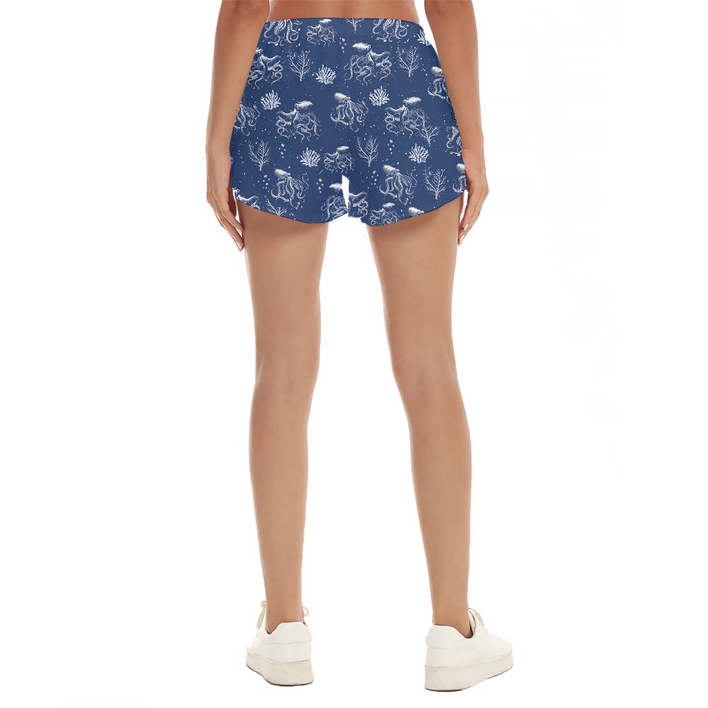 Cool Women's Hawaiian Shorts With Octopus Print