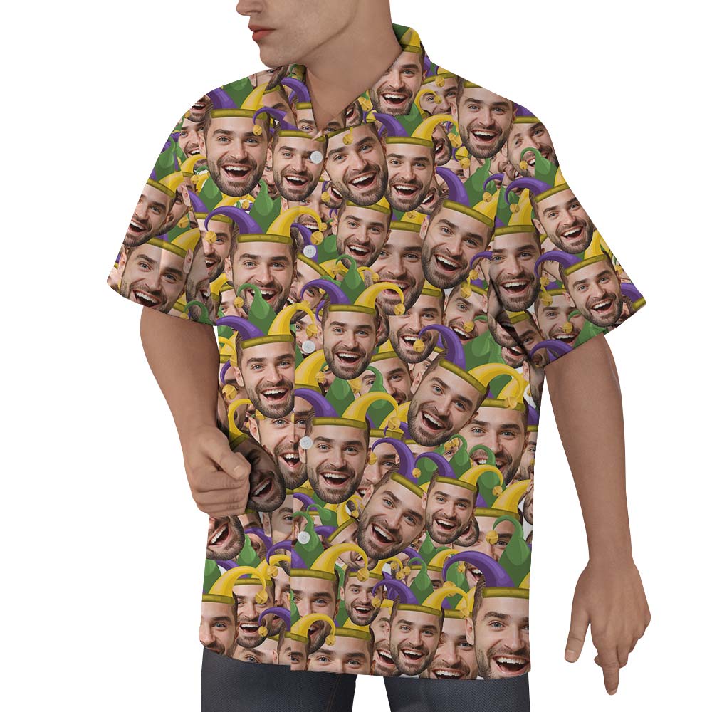 Carnival Celebration Hawaiian Custom Face Shirt Men
