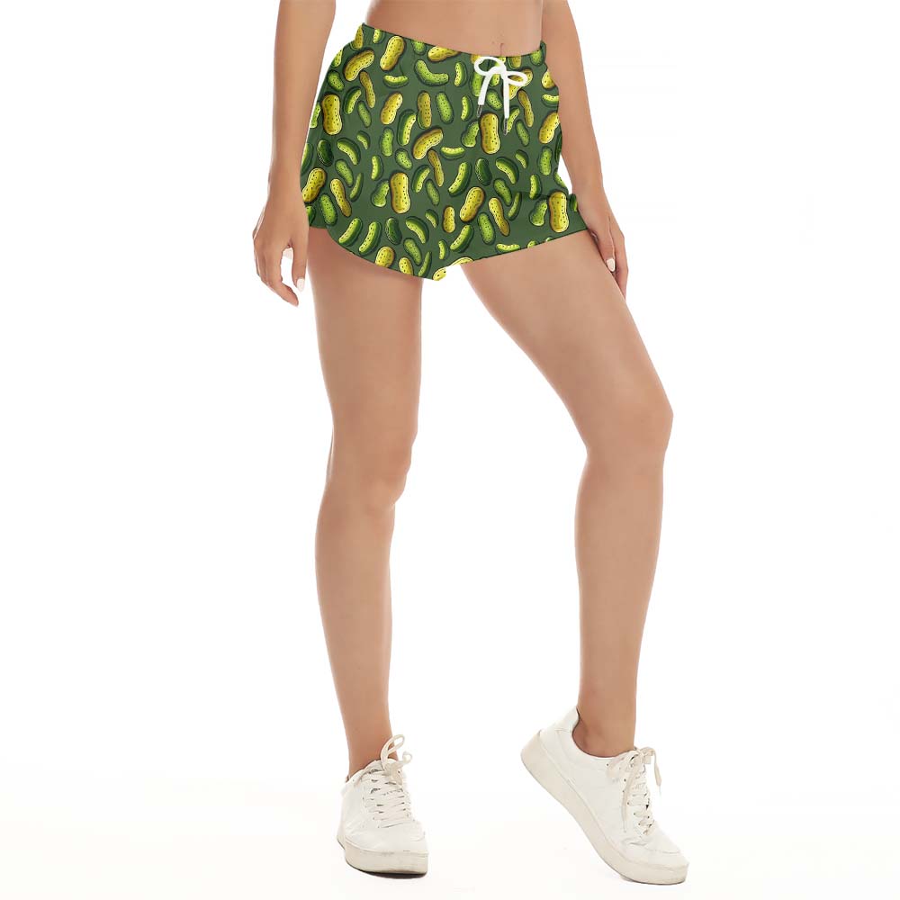 Cute Pickle Green Women's Hawaiian Shorts