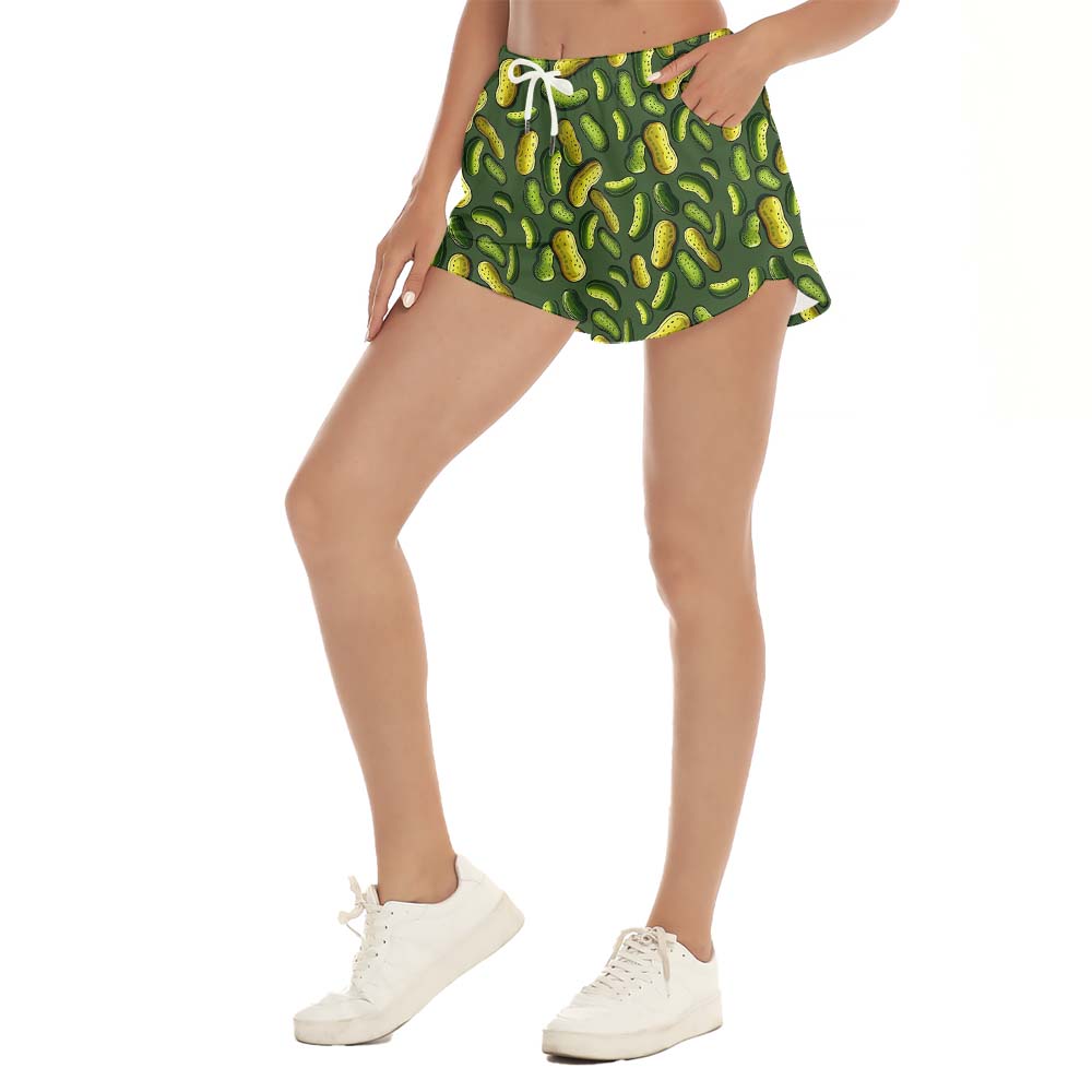 Cute Pickle Green Women's Hawaiian Shorts