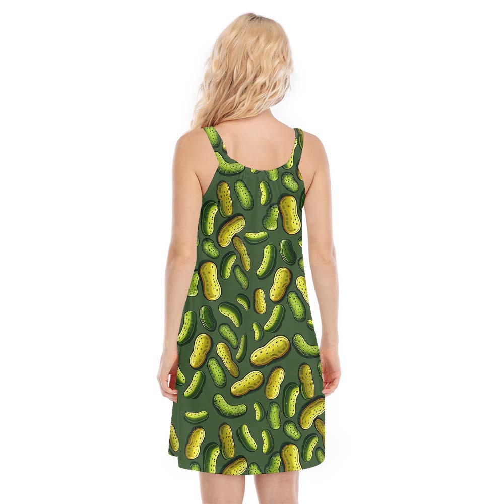 Women's Cami Dress Pickle Green Print