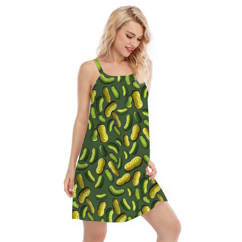 Women's Cami Dress Pickle Green Print