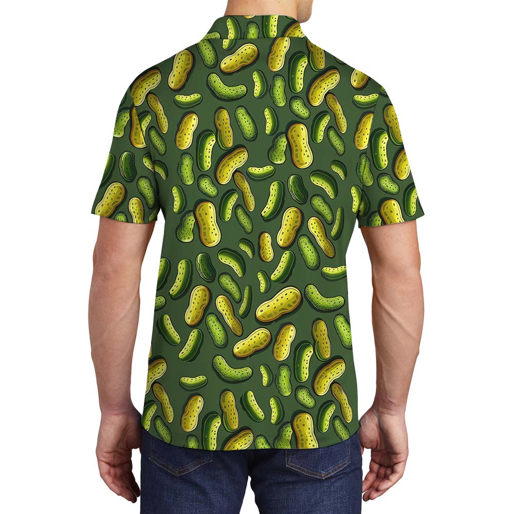 Pickle Green Men's Collared Shirt