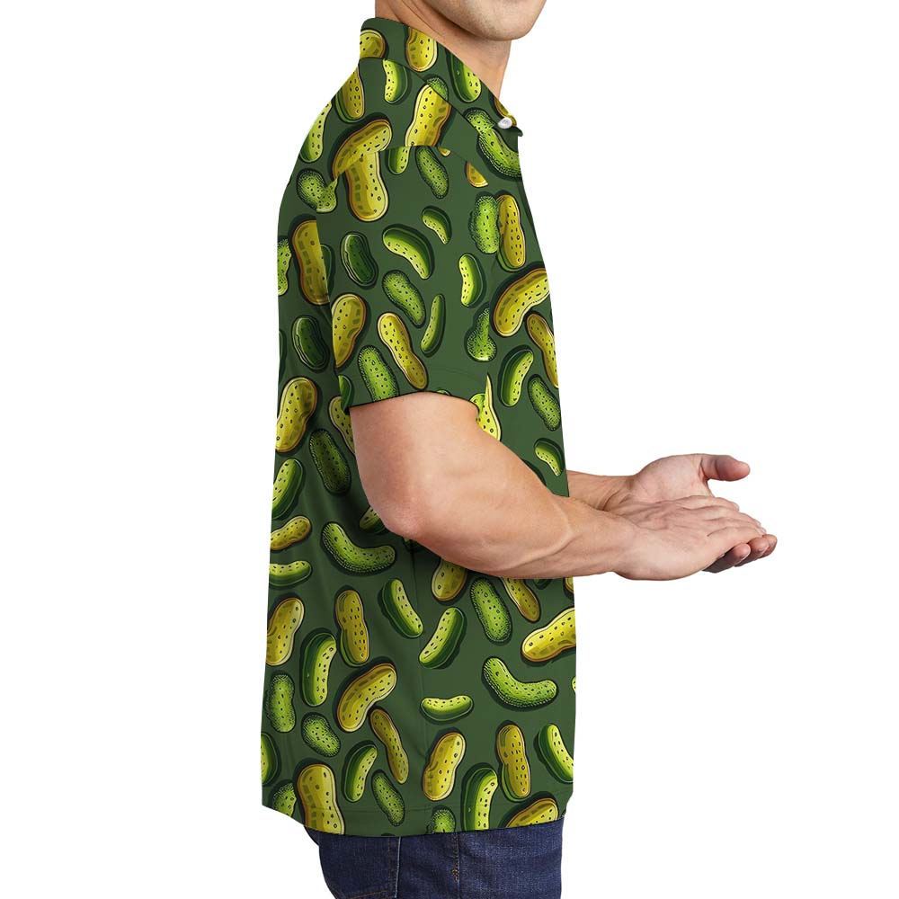 Pickle Green Men's Collared Shirt