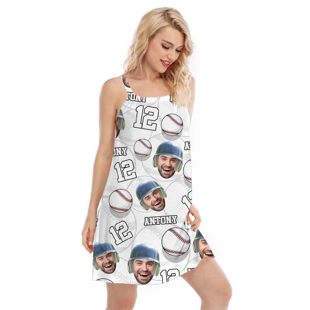 Baseball Hawaiian Cami Dress With Your Lover