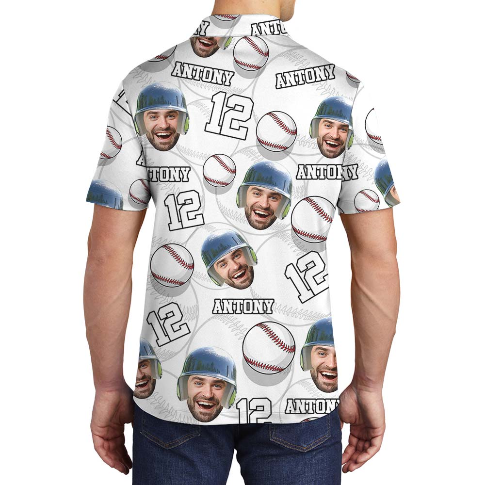 Hawaiian Custom Polo Men For Baseball Lover