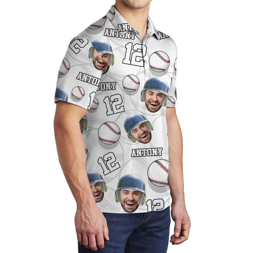 Hawaiian Custom Polo Men For Baseball Lover