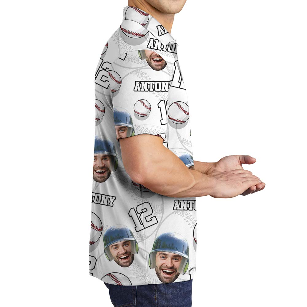 Hawaiian Custom Polo Men For Baseball Lover