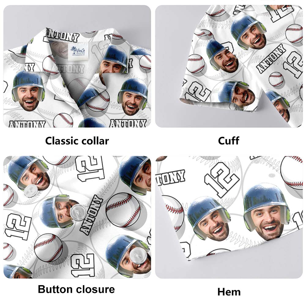 Baseball Custom Face Hawaiian Shirt Men