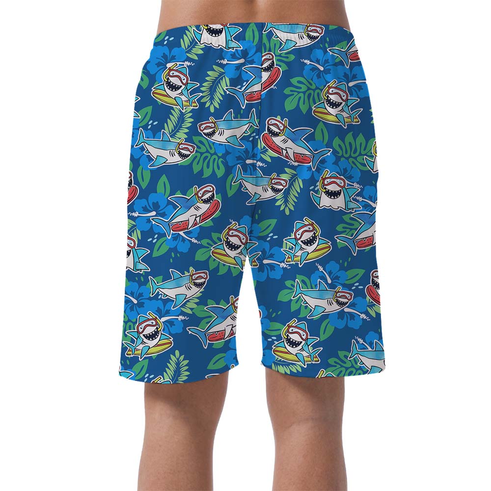 Shark Themed Swimming Trunks For Men