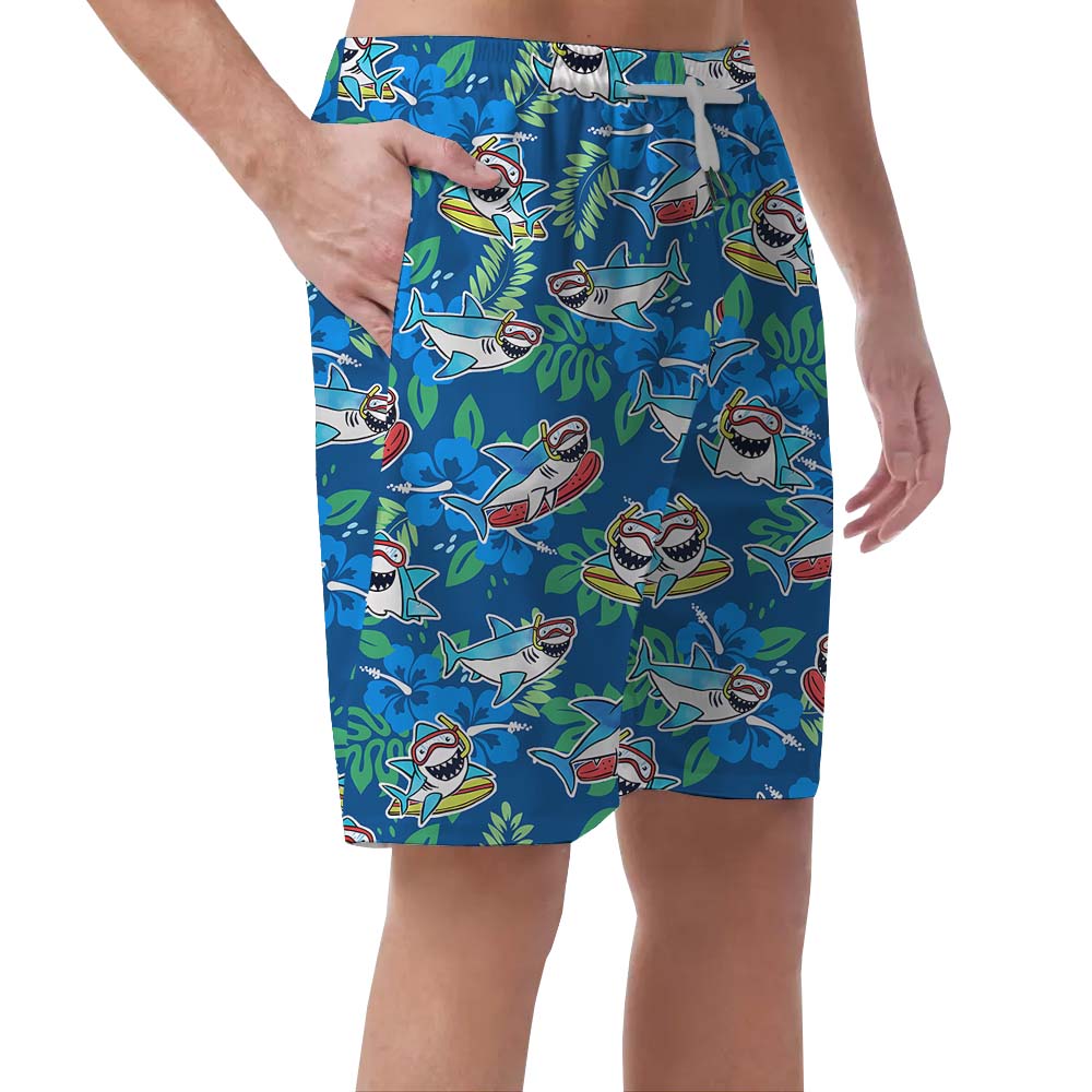 Shark Themed Swimming Trunks For Men