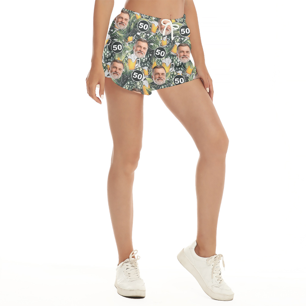 Custom Face and Age Birthday Hawaiian Women Short - variant image 1