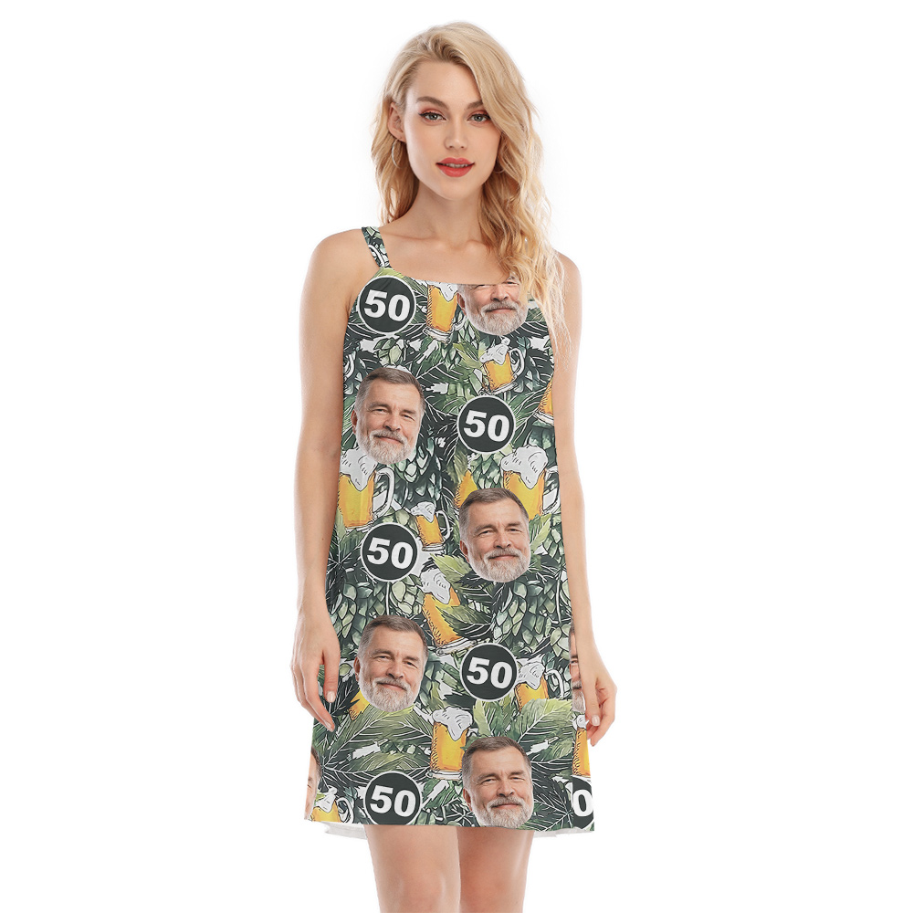 Custom Birthday Hawaiian Cami Dress with Face and Age - variant image 1