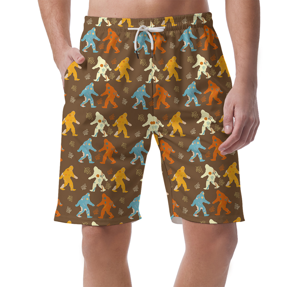 Funny Sasquatch Vintage Hawaiian Beach Shorts For Men - variant image 1