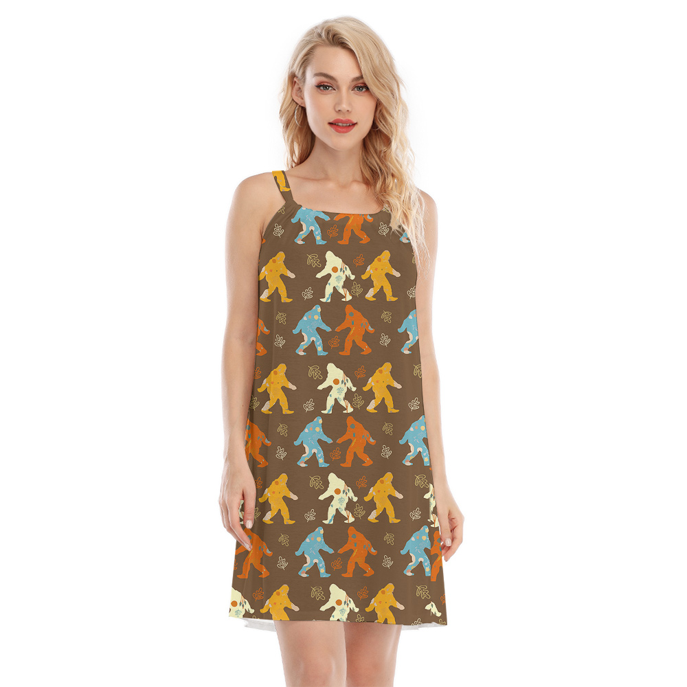 Cute Colorful Bigfoot Hawaiian Cami Dress For Women - variant image 1