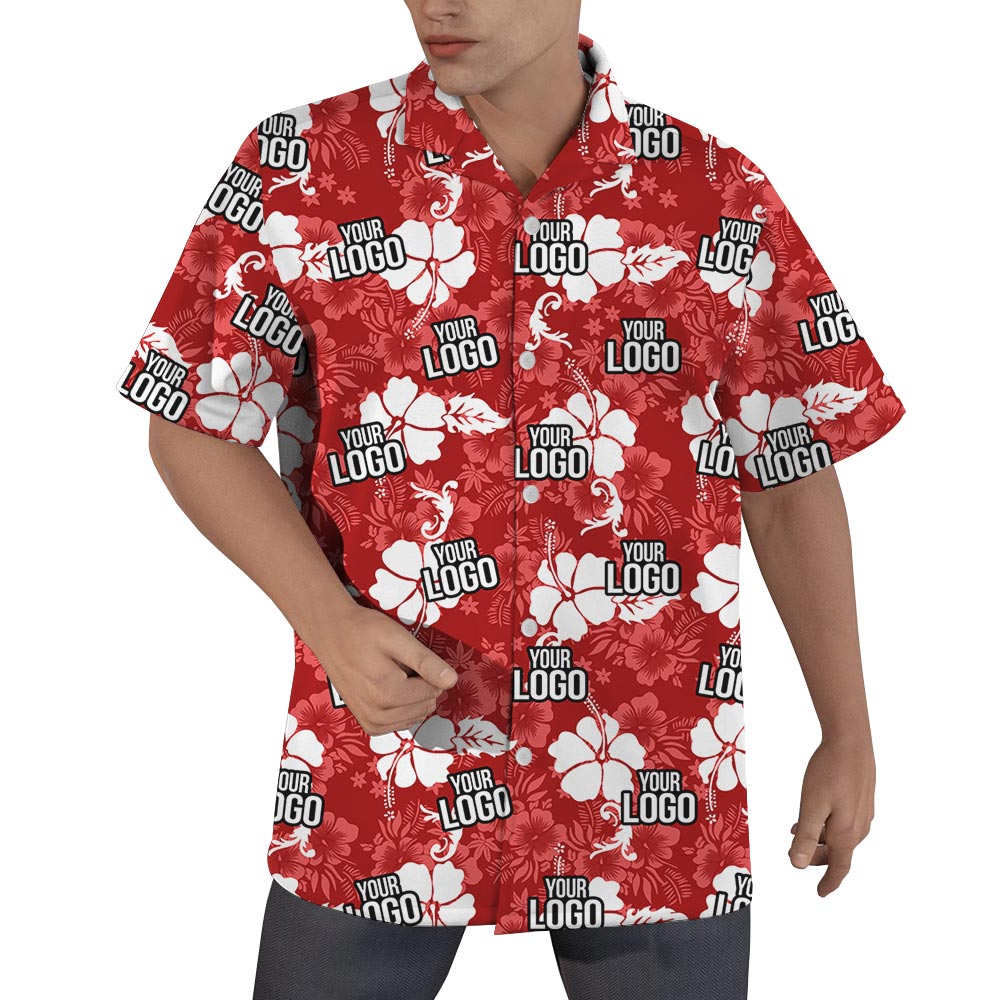 Personalized Red Hawaiian Shirt With Company Logo - variant image 1