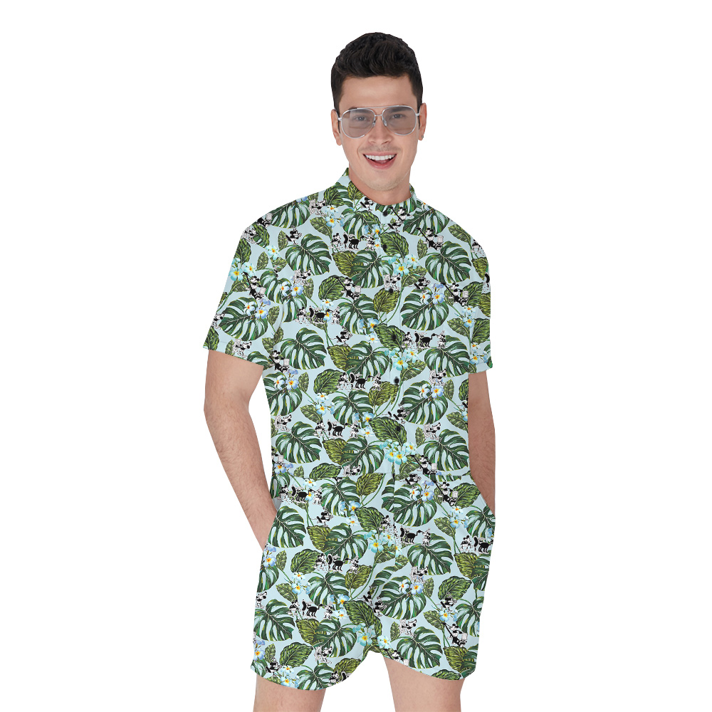 Casual Green Hawaiian Men Romper Mickey Steamboat Willie 1928 - variant image 1