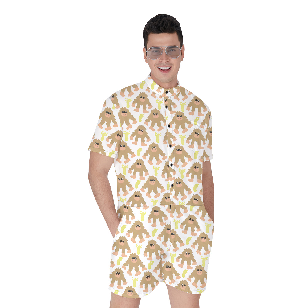 Funny Sasquatch Men's Hawaiian Romper - variant image 1