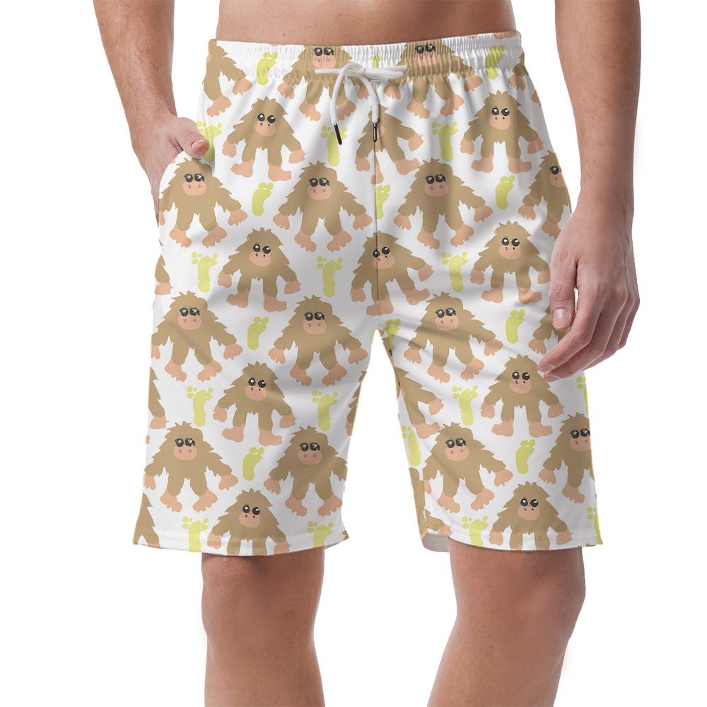 Cute Bigfoot Men's Hawaiian Beach Shorts For Summer - variant image 1