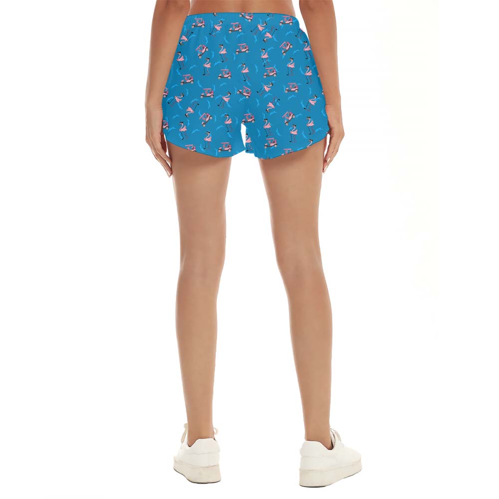 Flamingo Golf Lover Blue Women's Shorts