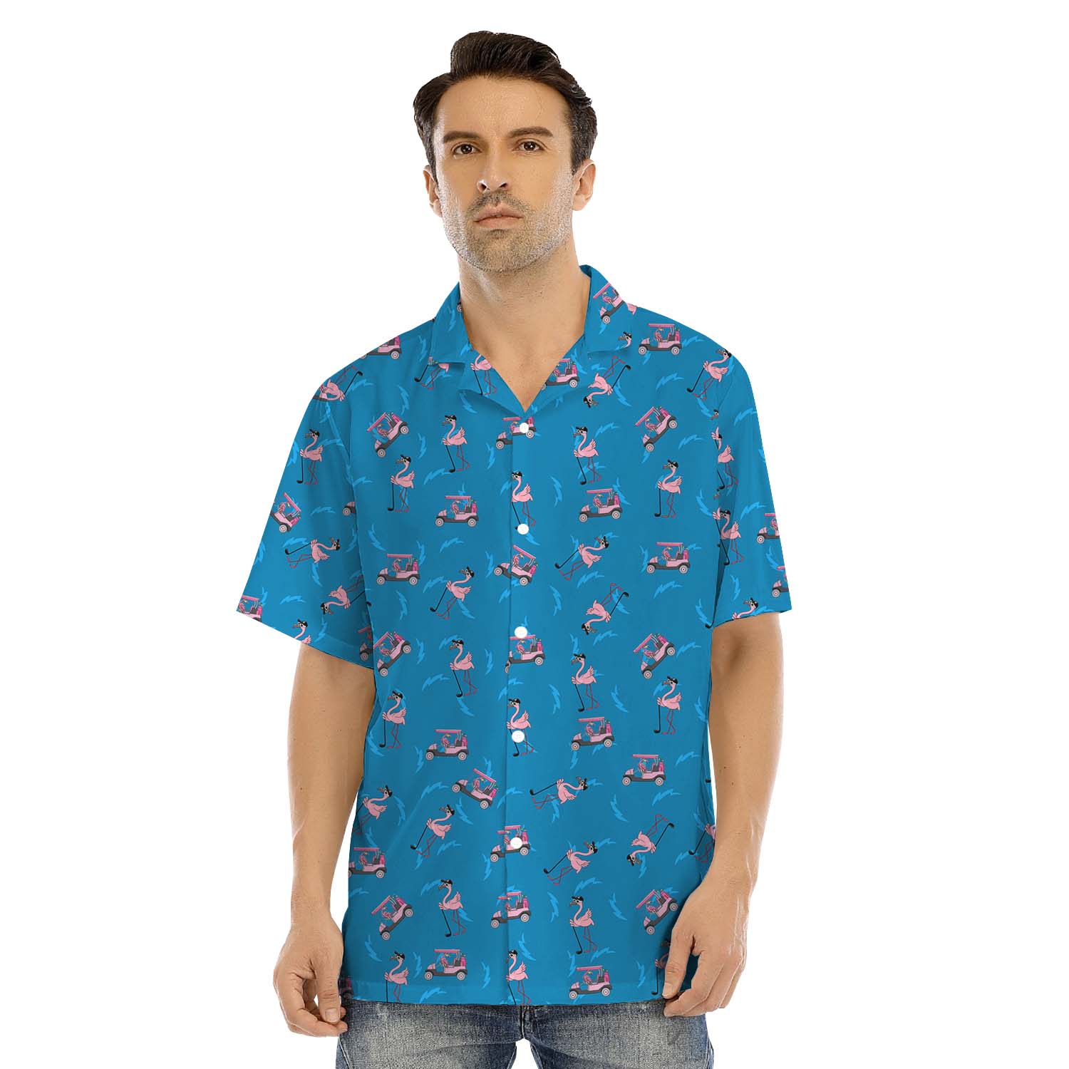 Flamingo Golf Matching Family Hawaiian Outfits