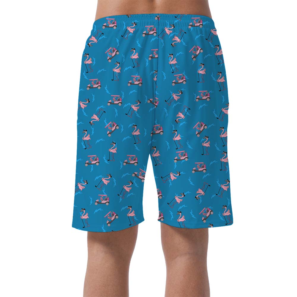 Men's Flamingo Golf Beach Shorts Blue
