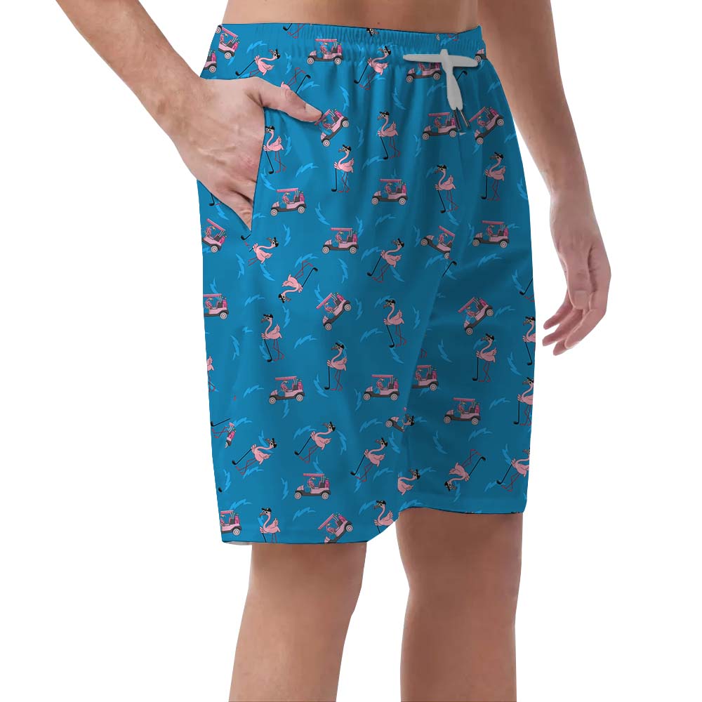 Men's Flamingo Golf Beach Shorts Blue