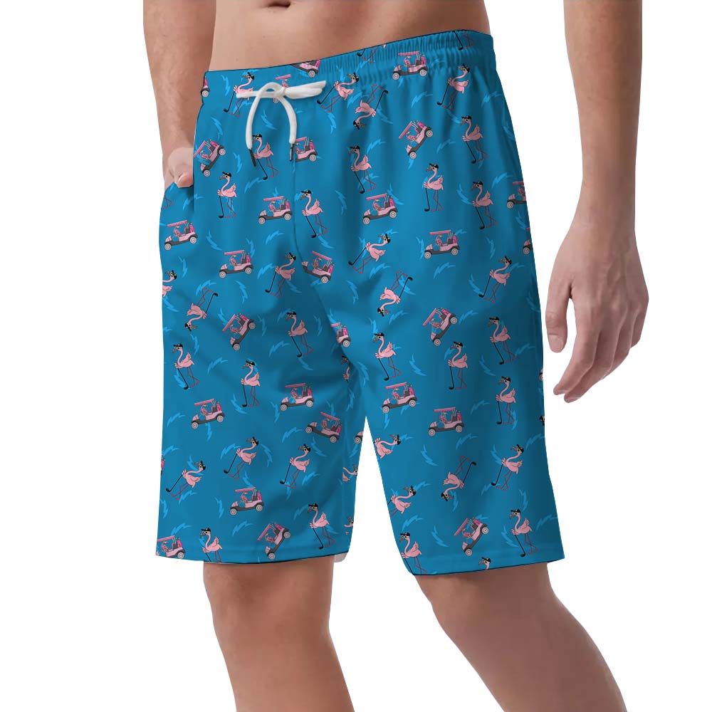 Men's Flamingo Golf Beach Shorts Blue