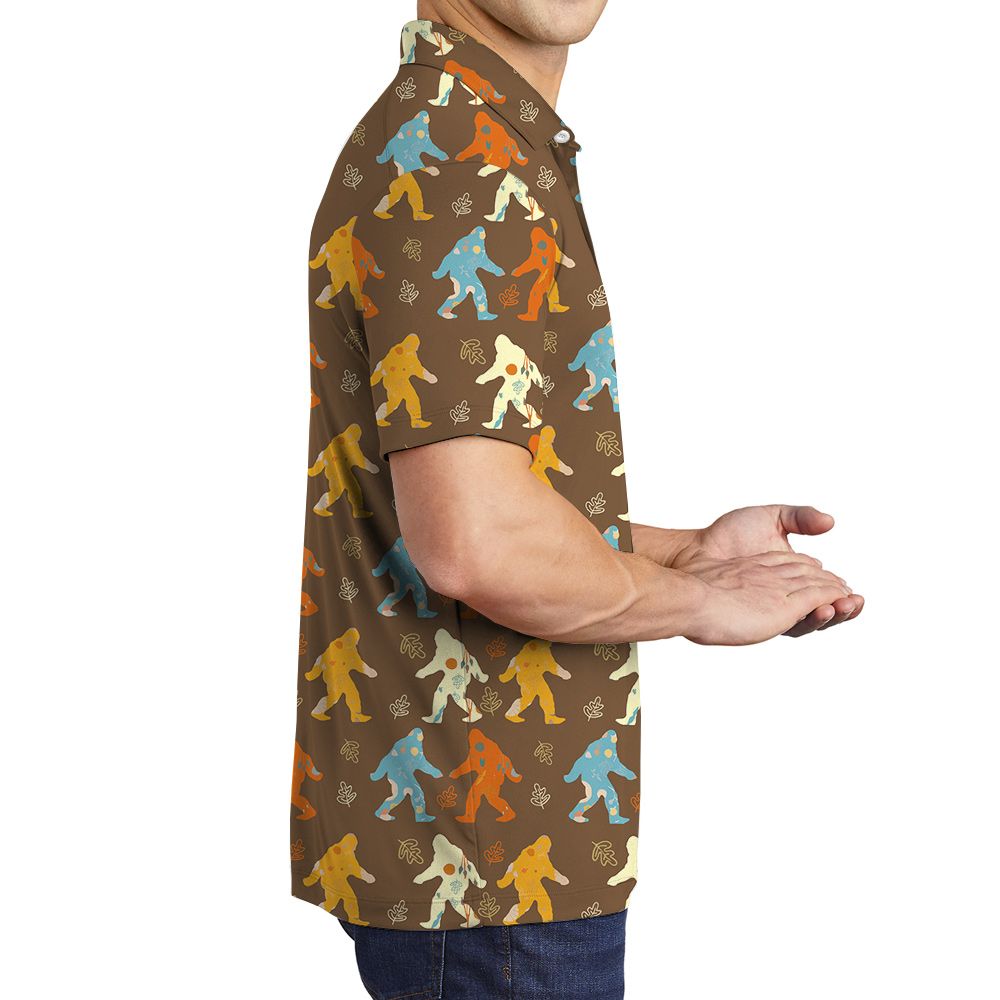 Cute Colorful Bigfoot Hawaiian Polo Shirt