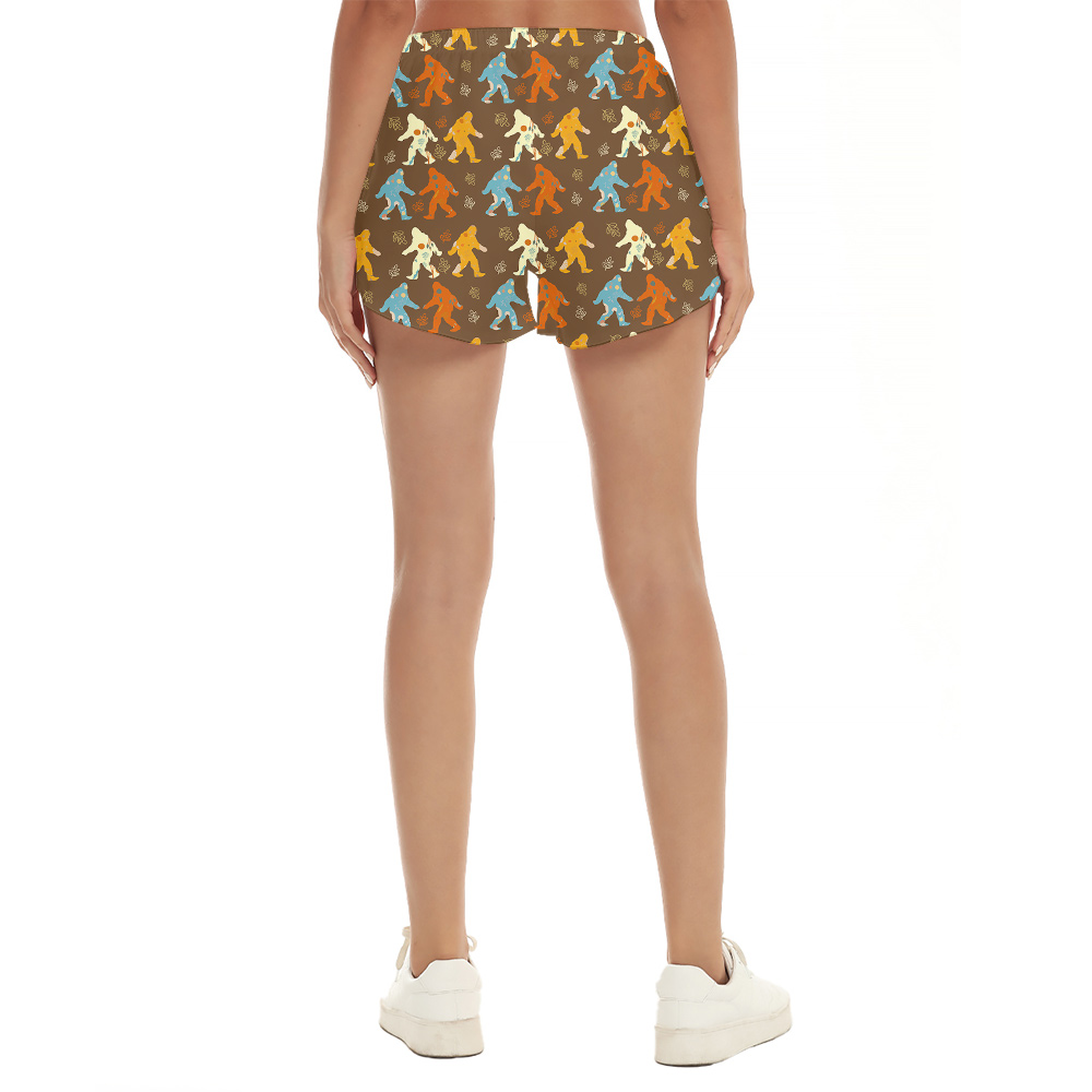 Funny Bigfoot Vintage Hawaiian Beach Shorts For Women