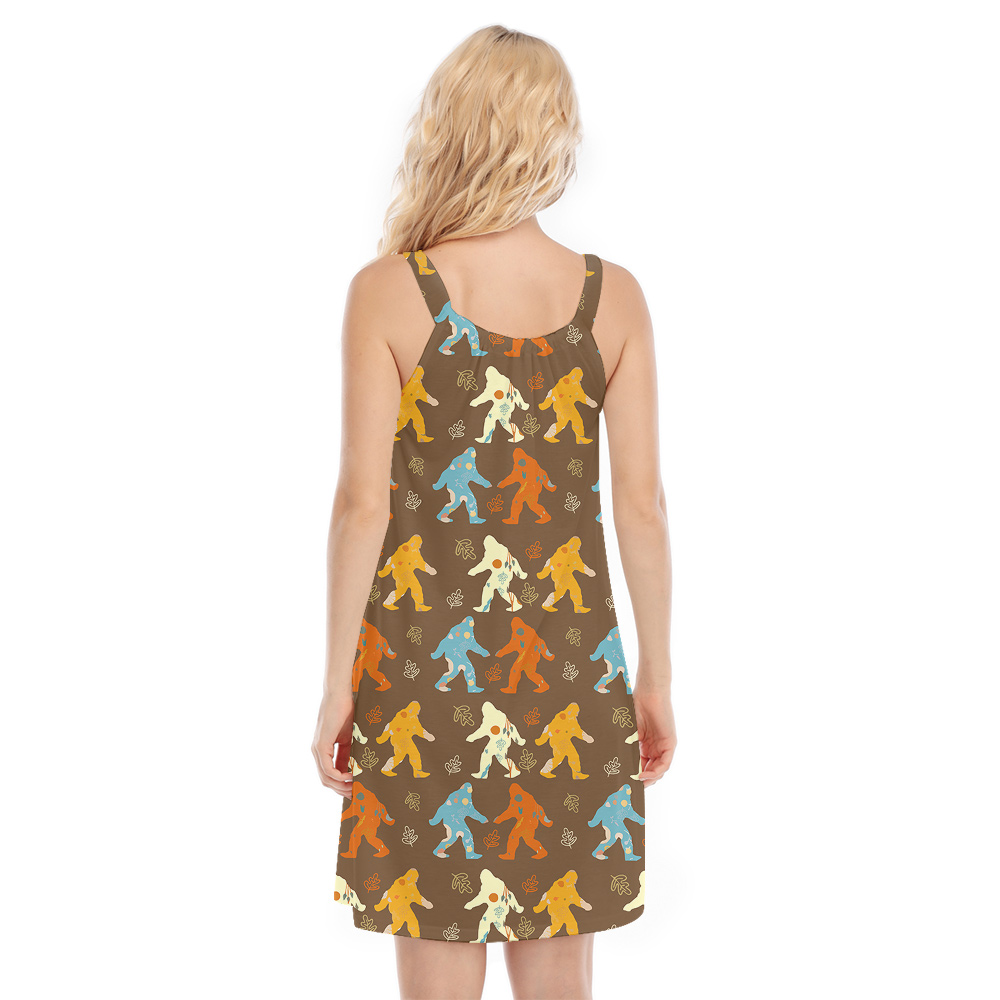 Cute Colorful Bigfoot Hawaiian Cami Dress For Women