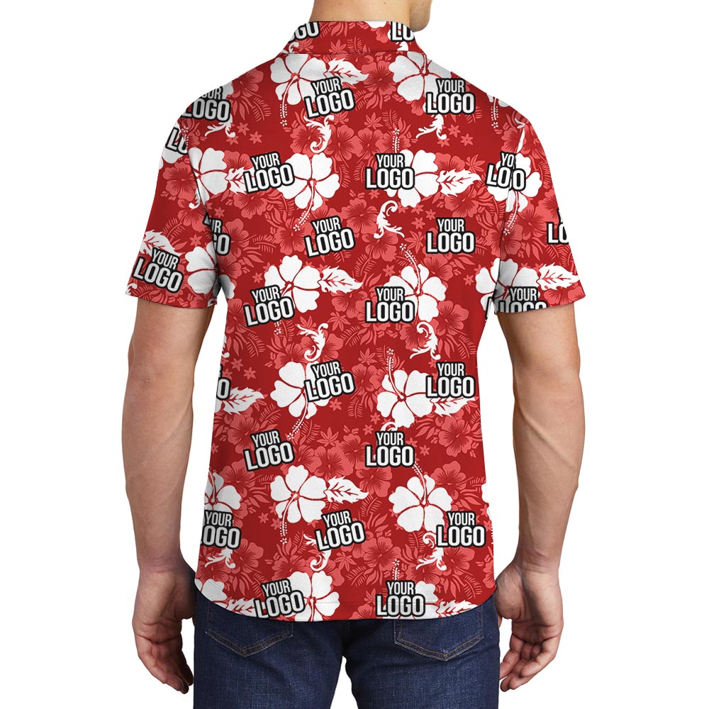 Custom Team Logo Hawaiian Polo Shirt For Men