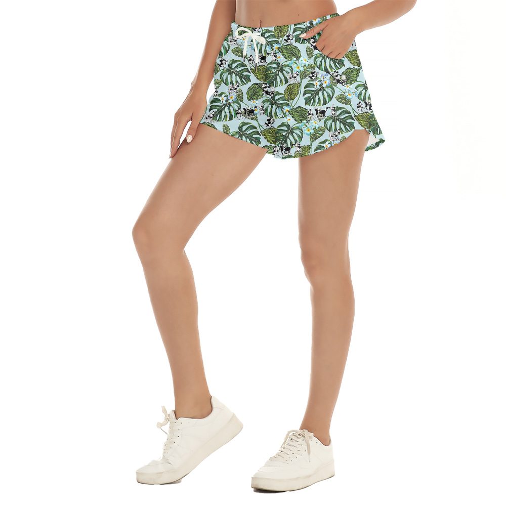 Green Hawaiian Mickey 1928 Steamboat Willie Summer Short for Women