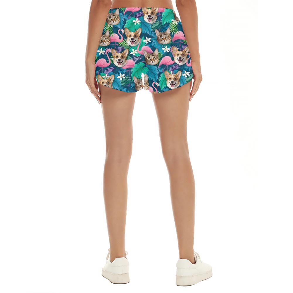 Custom Hawaiian Shorts For Women With Pet Face