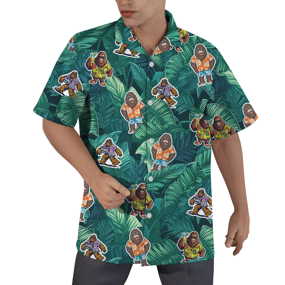 Funny Sasquatch Vacation Tropical Hawaiian Shirt - variant image 1