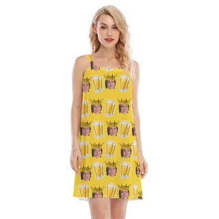 Funny Beer Custom Birthday Women's Dress With King Face