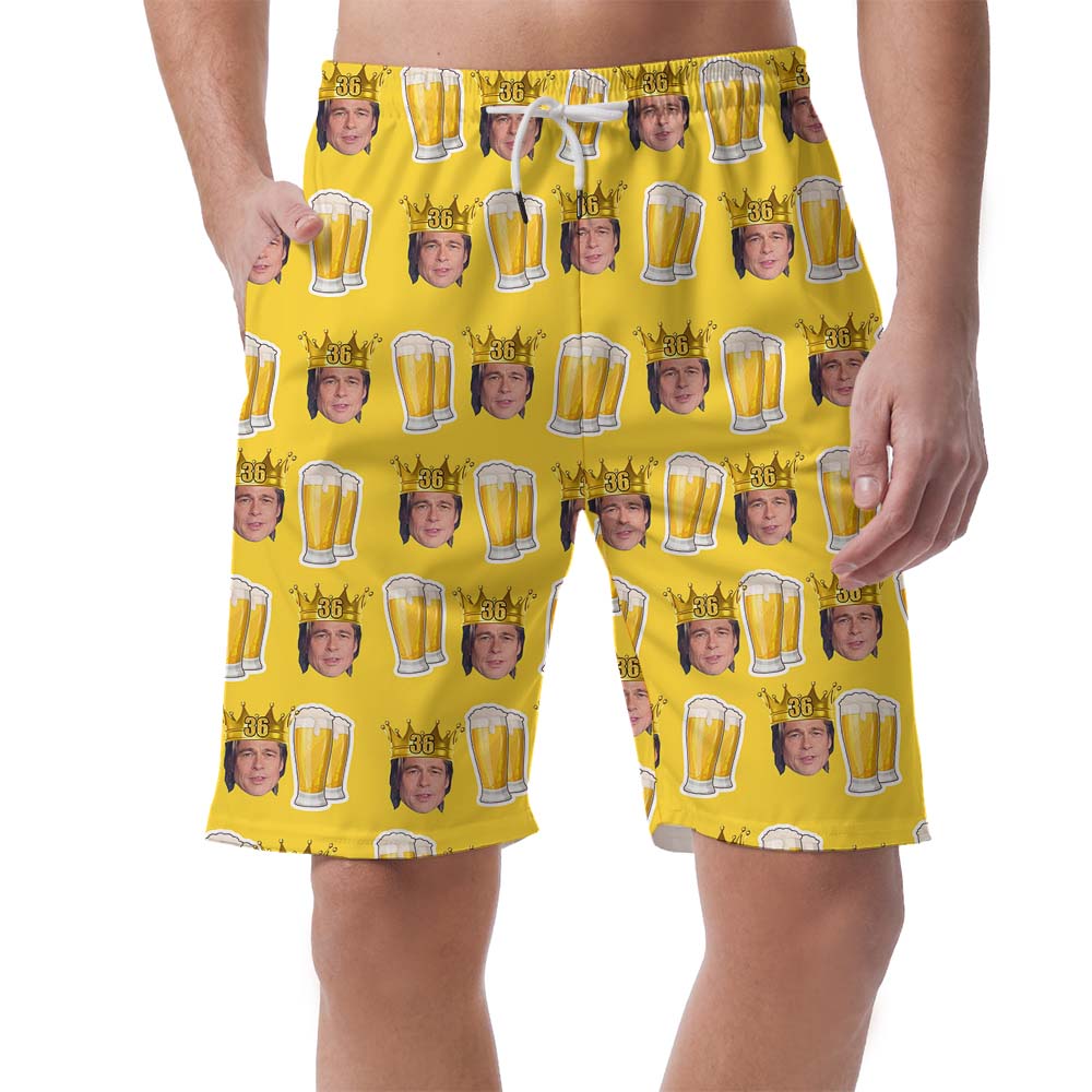 Funny Beer And Birthday King Men's Beach Shorts - variant image 1