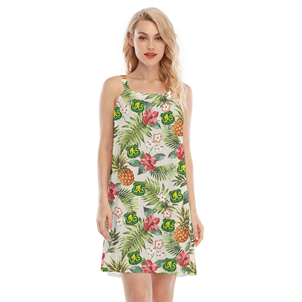 Funny Forest Service Sasquatch Tropical Cami Dress For Women - variant image 1