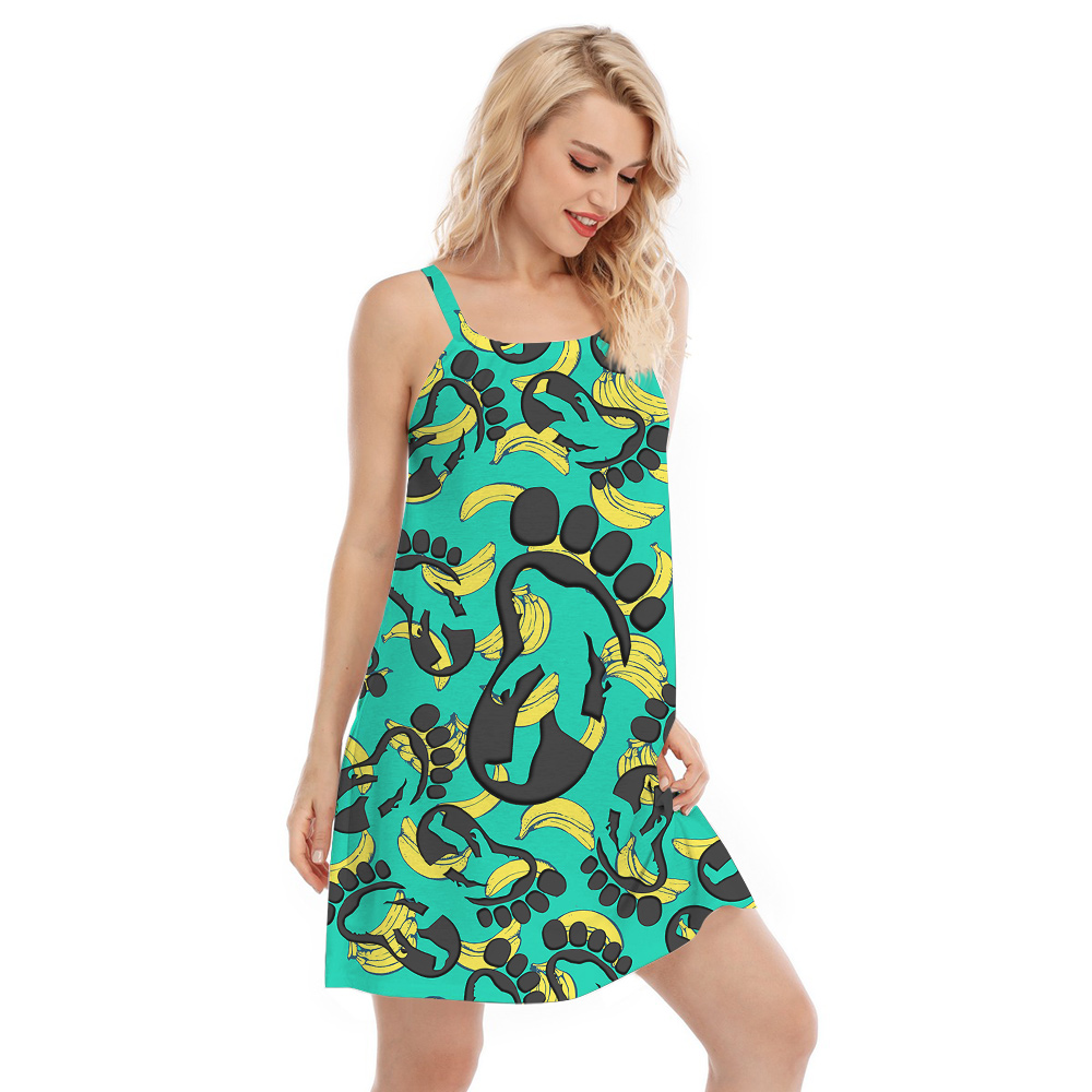 Cute Bigfoot Banana Aloha Cami Dress For Summer